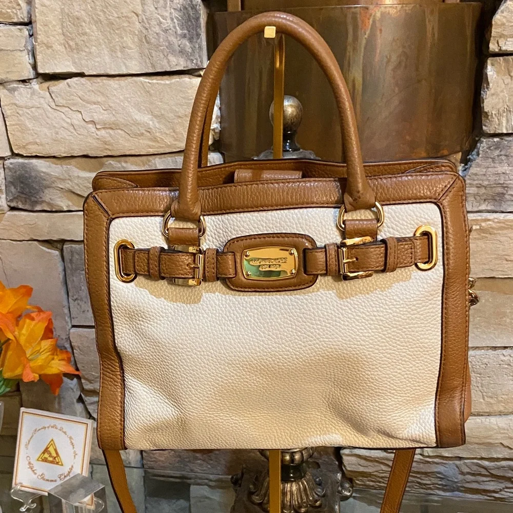 Michael Kors Brown and Cream Crossbody Bag